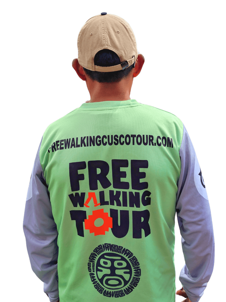 camiseta free walking cusco tour trasero